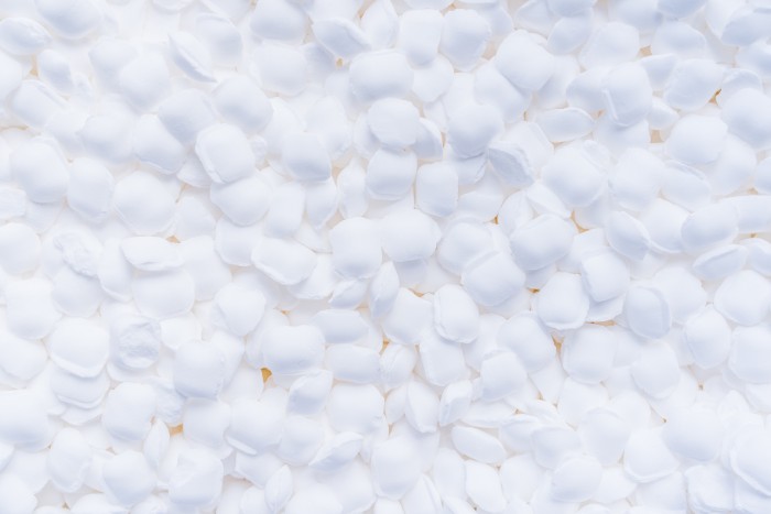 Close-up of high-quality salt used for water softener systems.