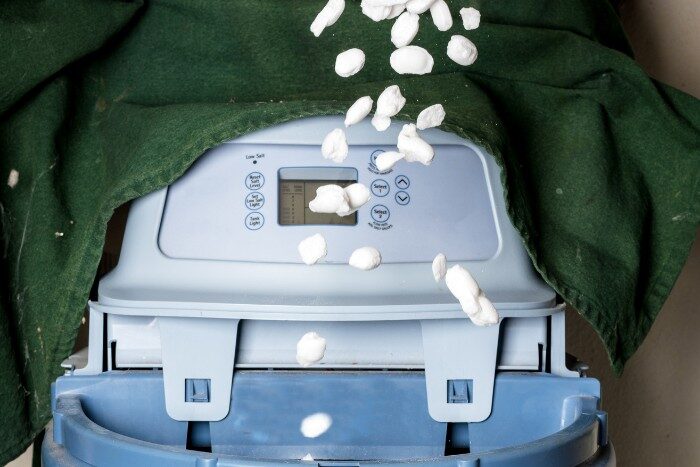 Salt-based water softener system efficiently removing hard water minerals