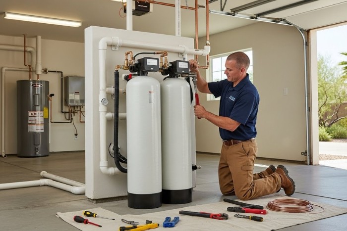 Whole-house water softener system installation service Phoenix, AZ